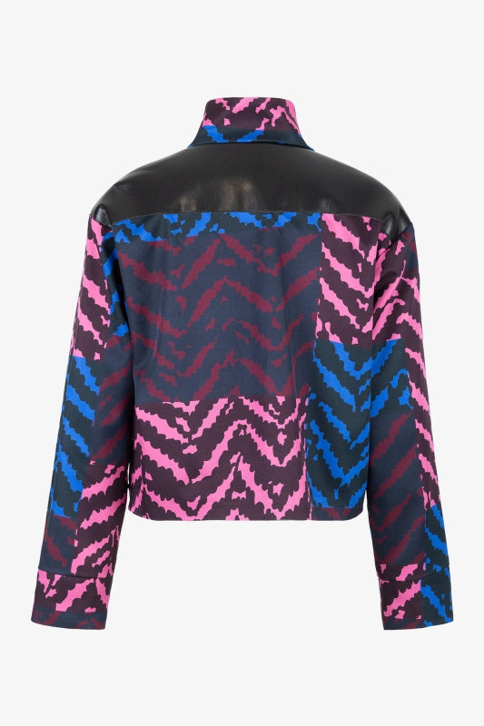 Cropped Jacket with Colourful Print