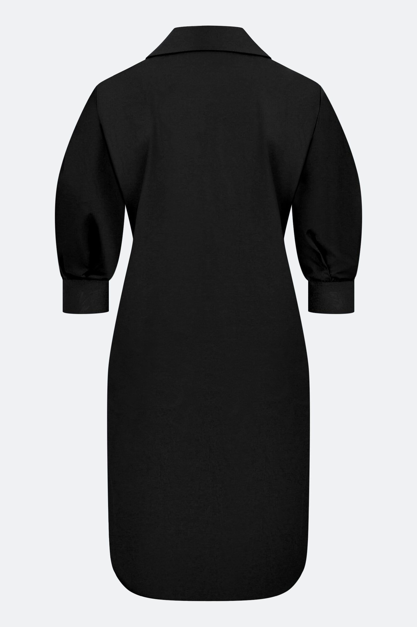 Logo印字小V襯衫領連衣裙