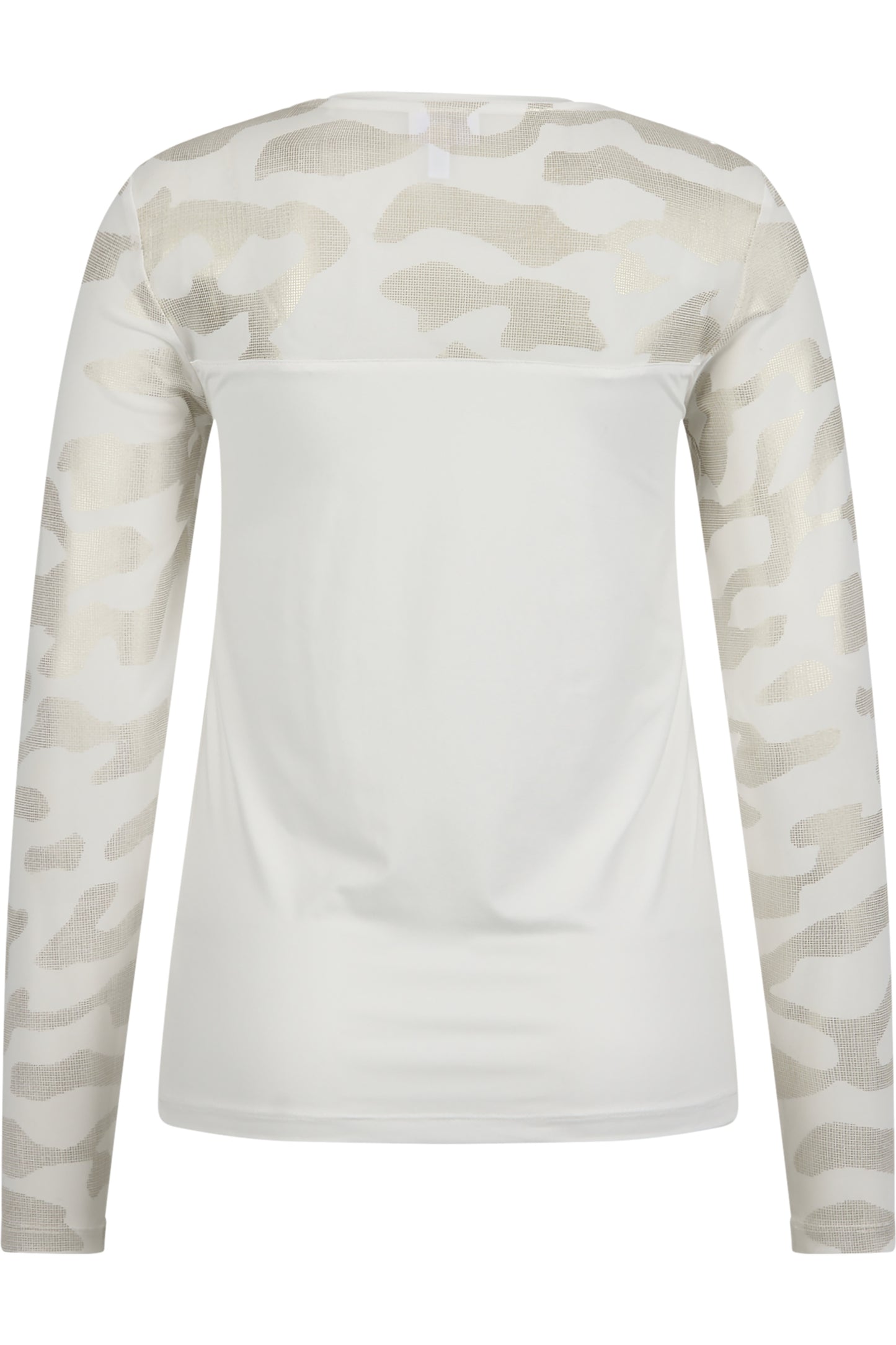 字母条纹相间拼接印花上衣