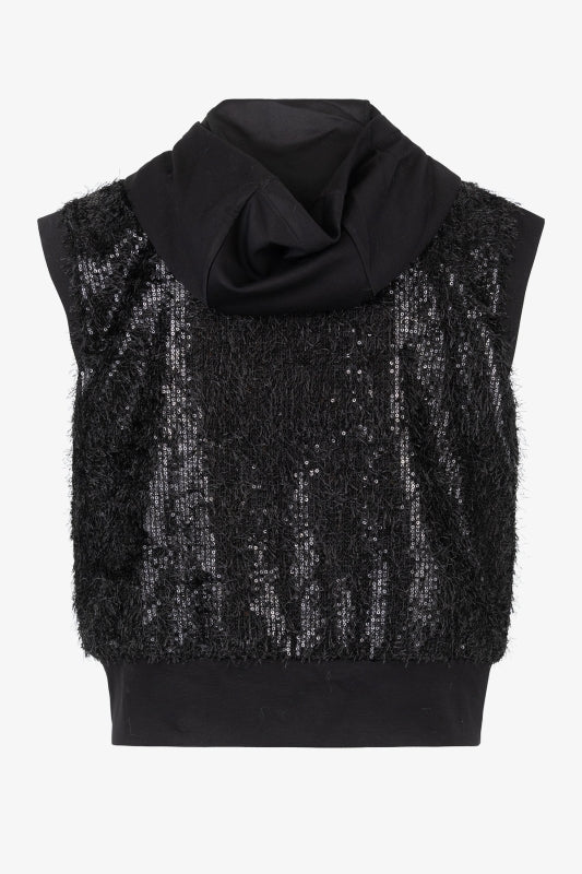 Fancy vest with Hairy Sequins