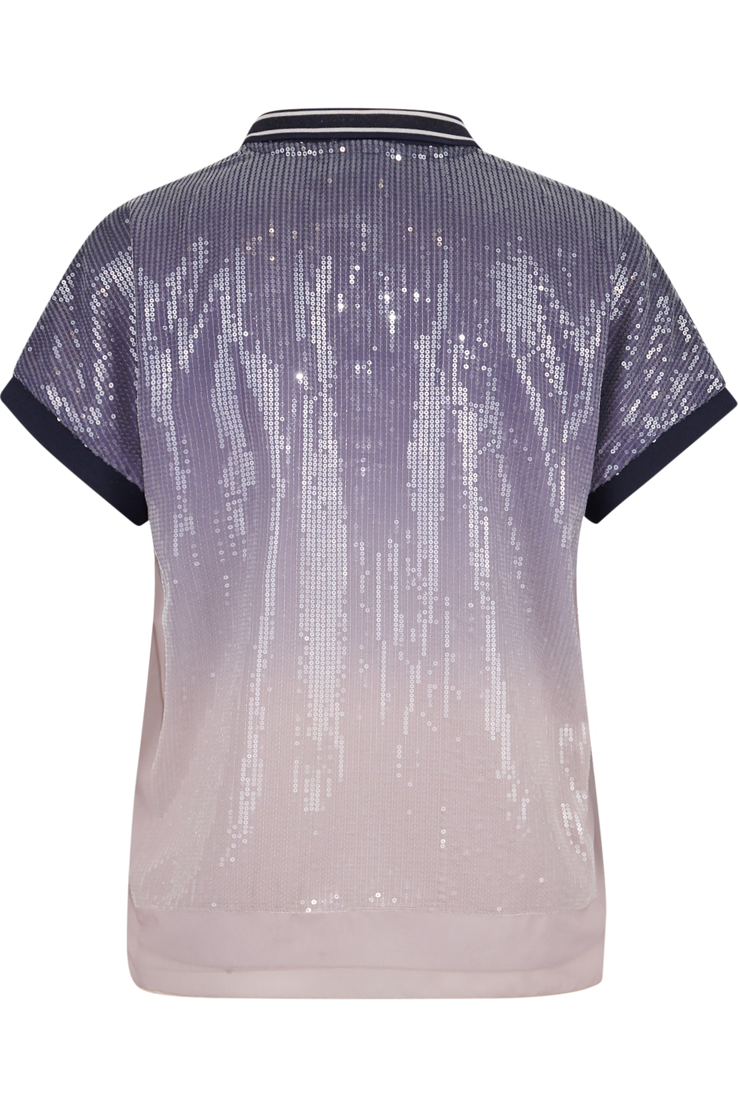 漸變色亮片短袖Polo恤