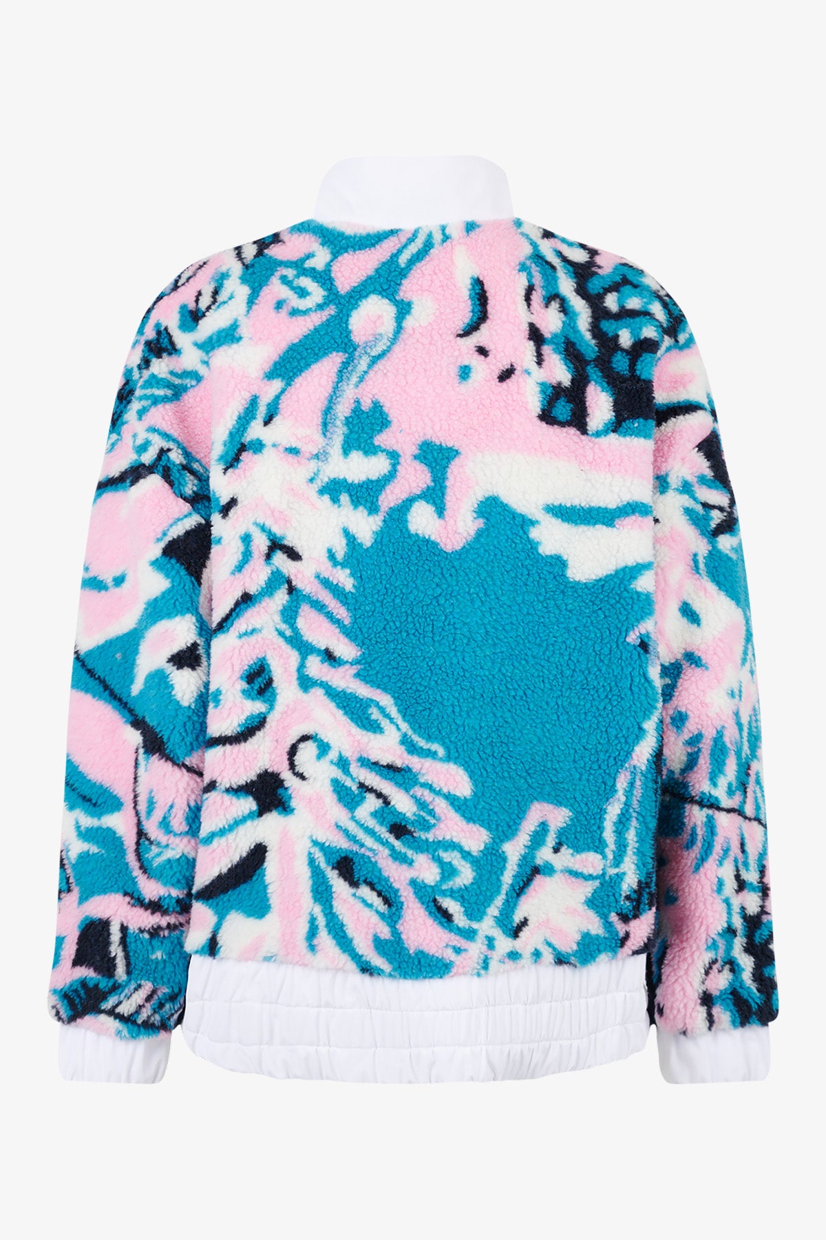 紐扣立領印花毛絨衛衣