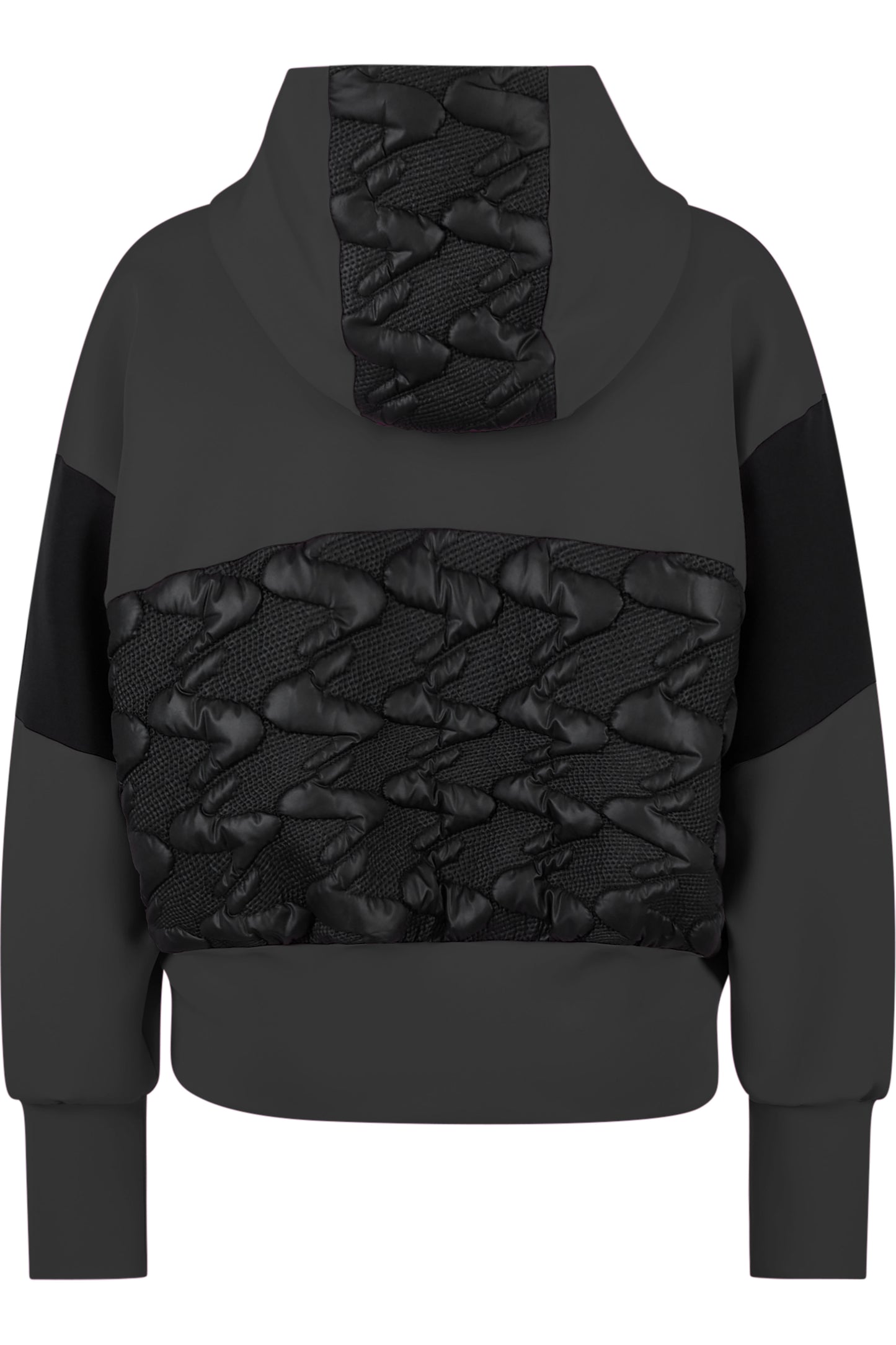 “S"型絎縫圖案連帽衛衣