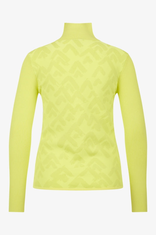 3D提花圖案高領長袖針織套頭衫