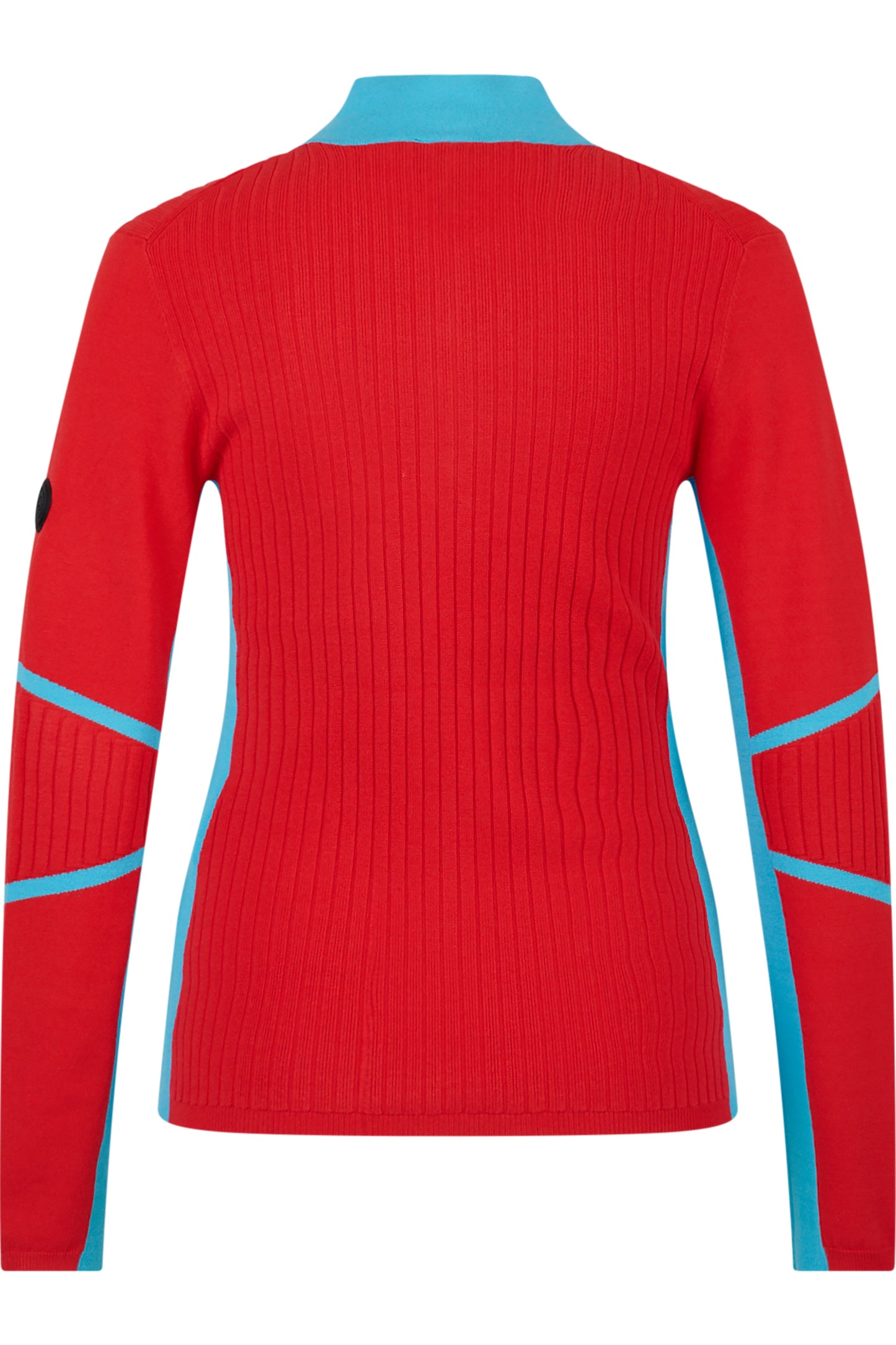 撞色色塊拉鏈立領針織套頭衫