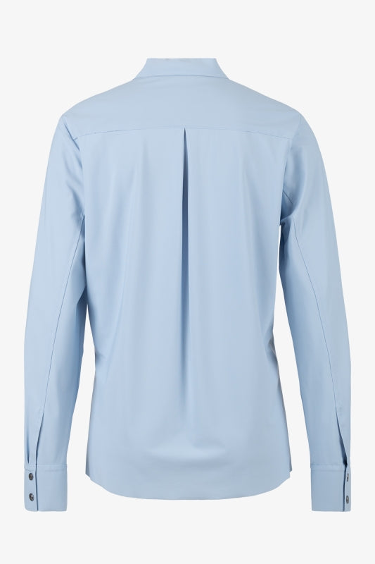Sporty Slip-on Blouse with Stand-up Collar