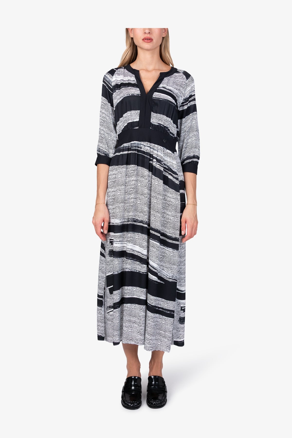 blouse maxi dress Maxi Dress in Flowing Blouse Fabric