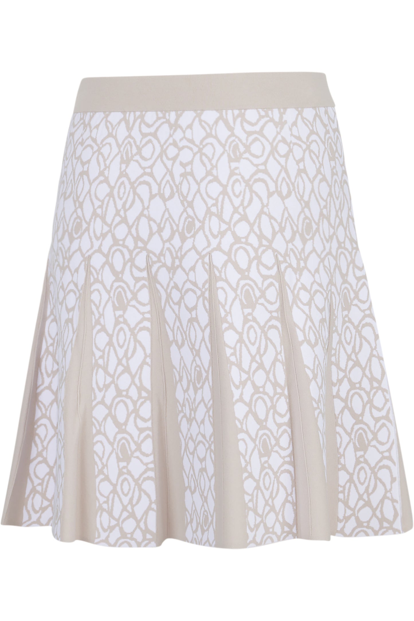 鬆緊腰幾何提花圖案壓褶運動半身裙