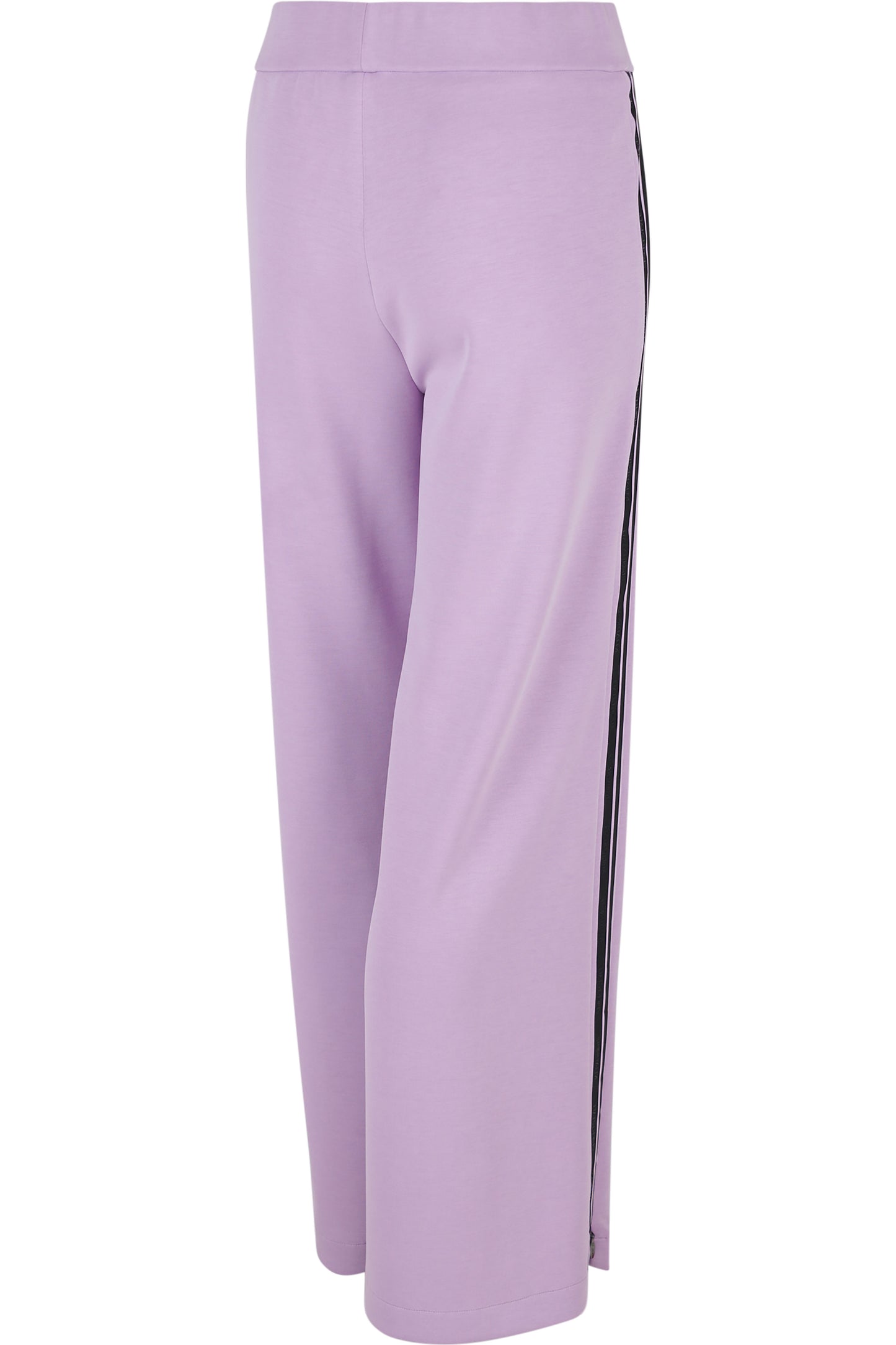 條紋側飾邊鬆緊腰闊腿褲