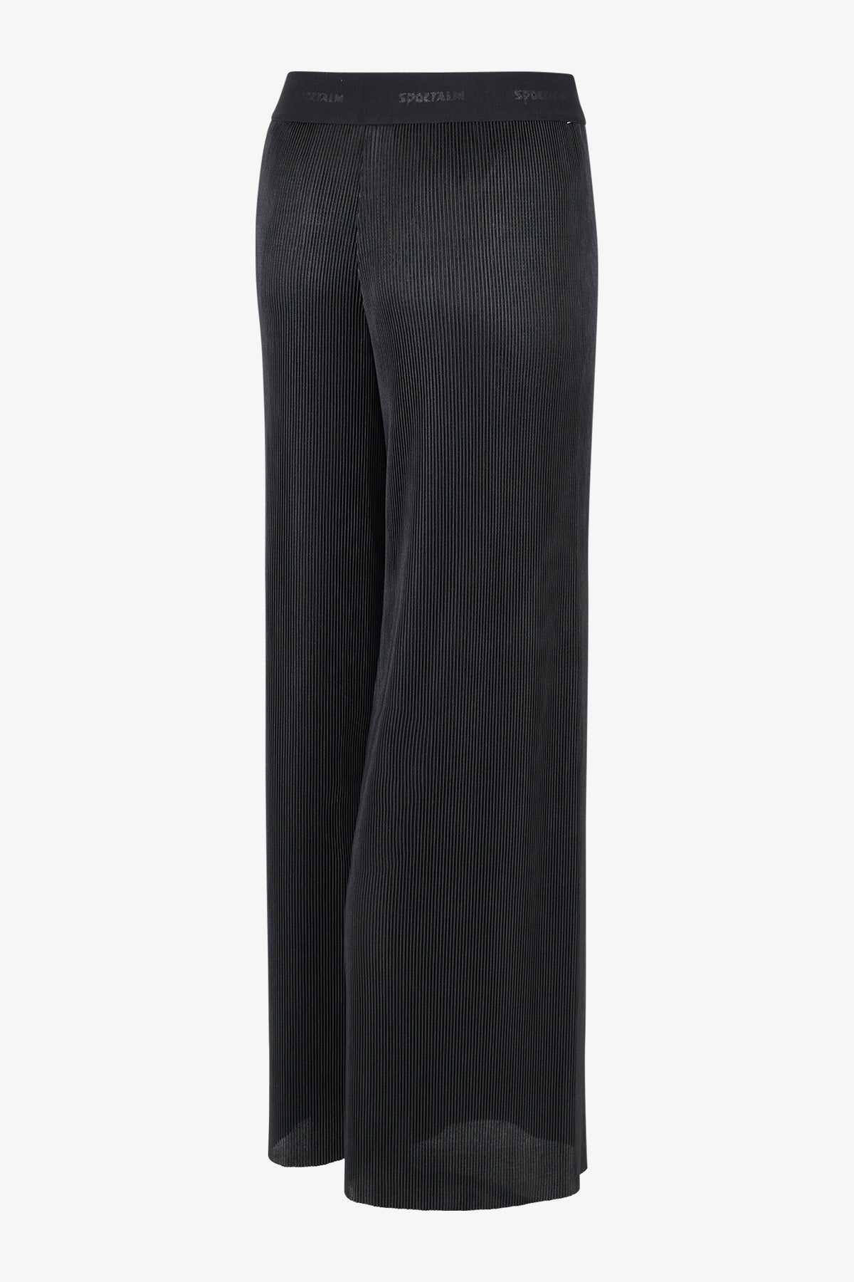 鬆緊腰褶皺面料闊腿褲