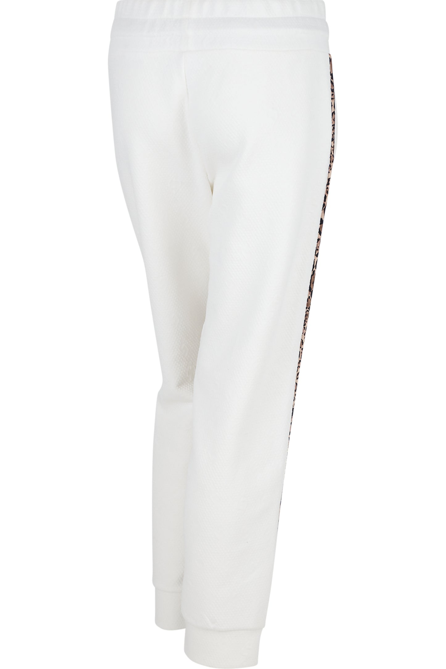 豹紋側飾邊鬆緊腰休閒褲