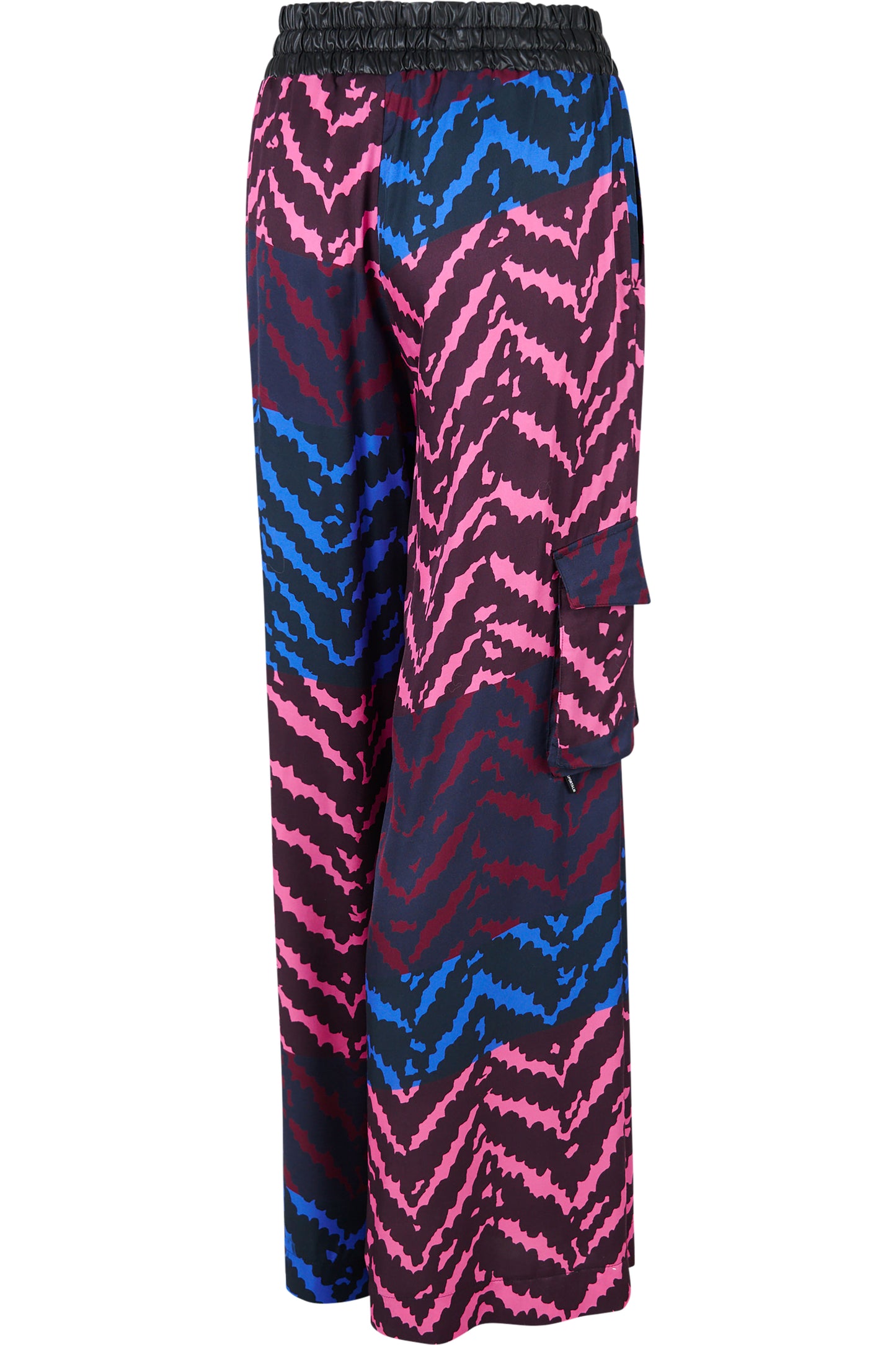 鬆緊腰Z字形圖案闊腿長褲