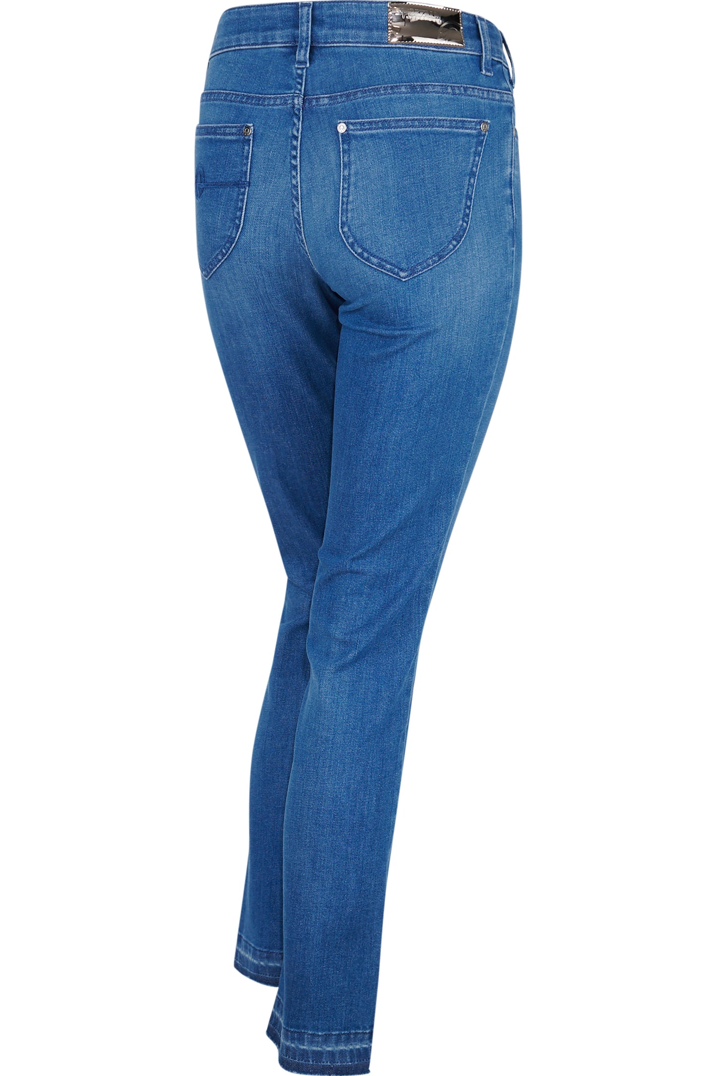 側開衩褲腳洗水牛仔褲