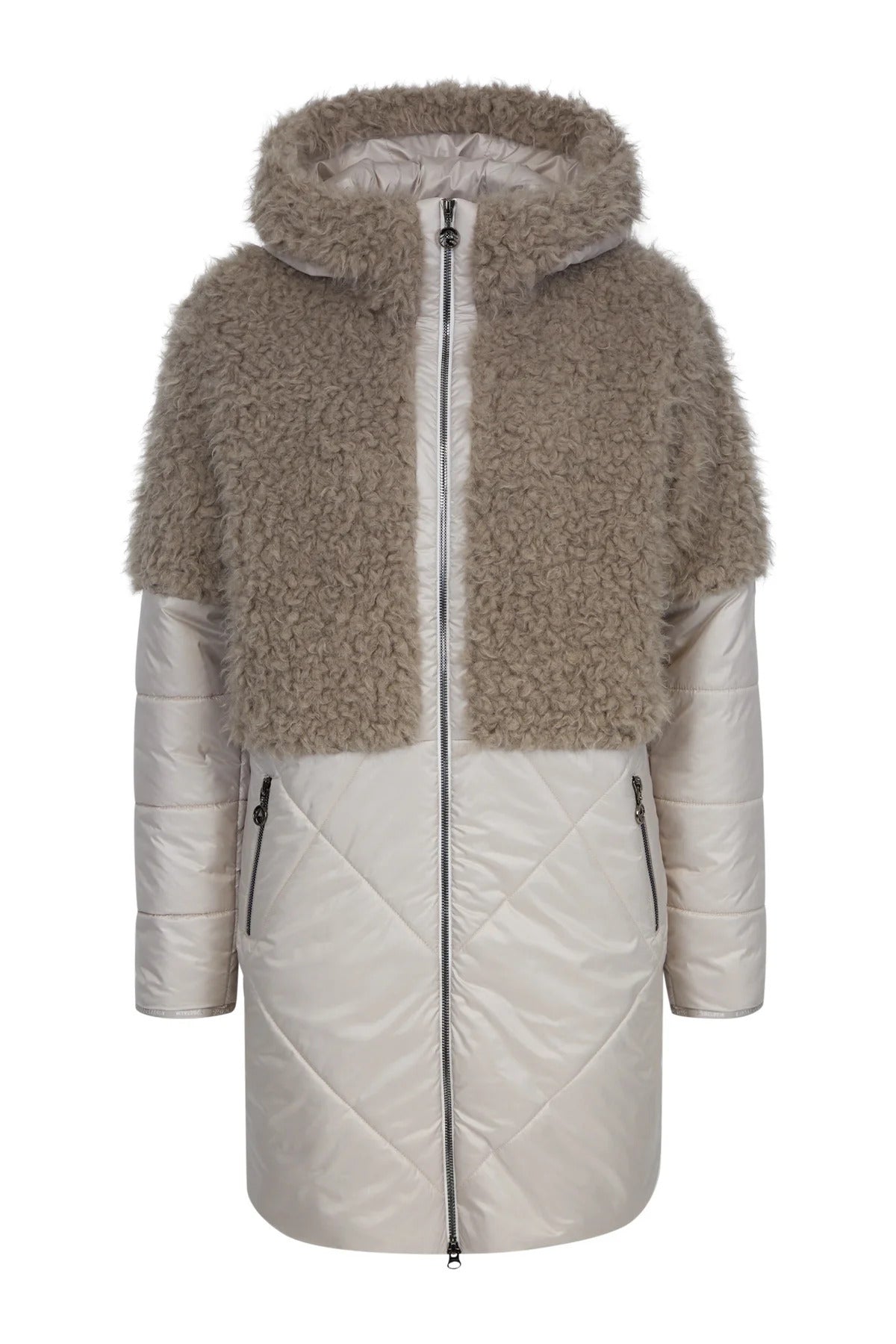 Padded Coat with Plush Cape