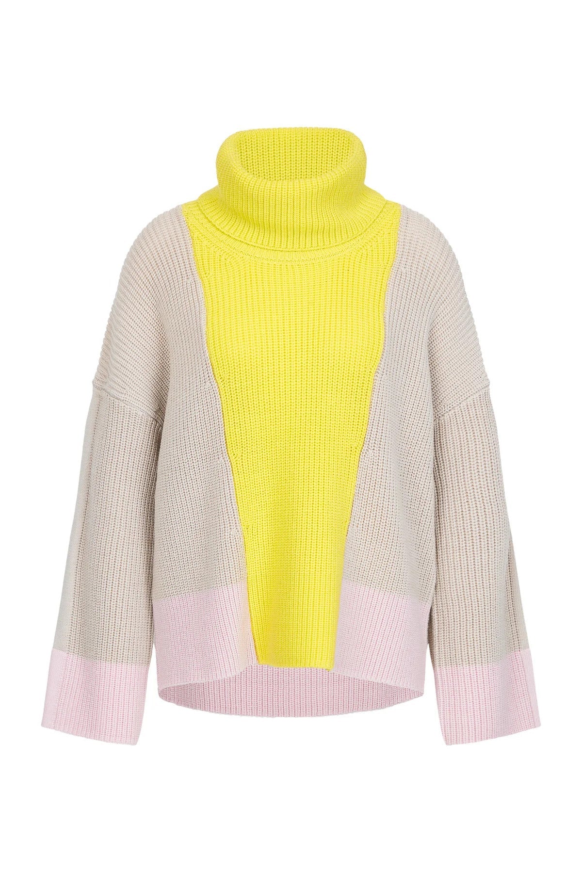 Oversized Jumper with Color Block Effect