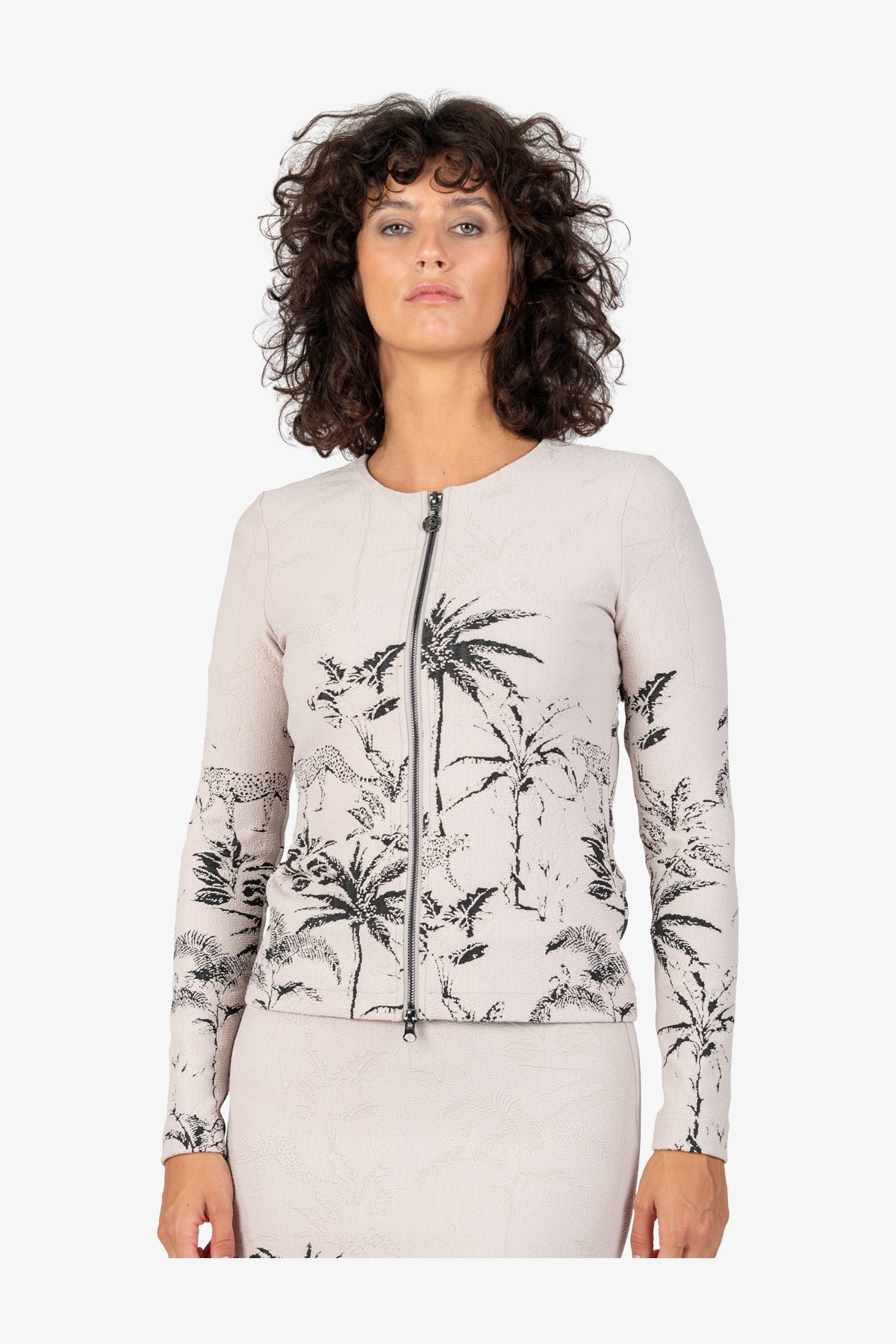 Round-neck Jersey Jacket