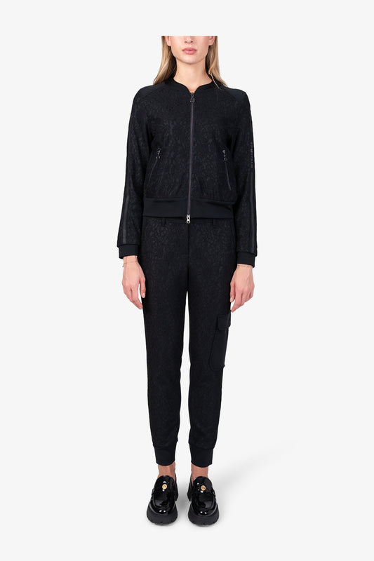 Bomber Jacket Made from Elegant Bonded Lace