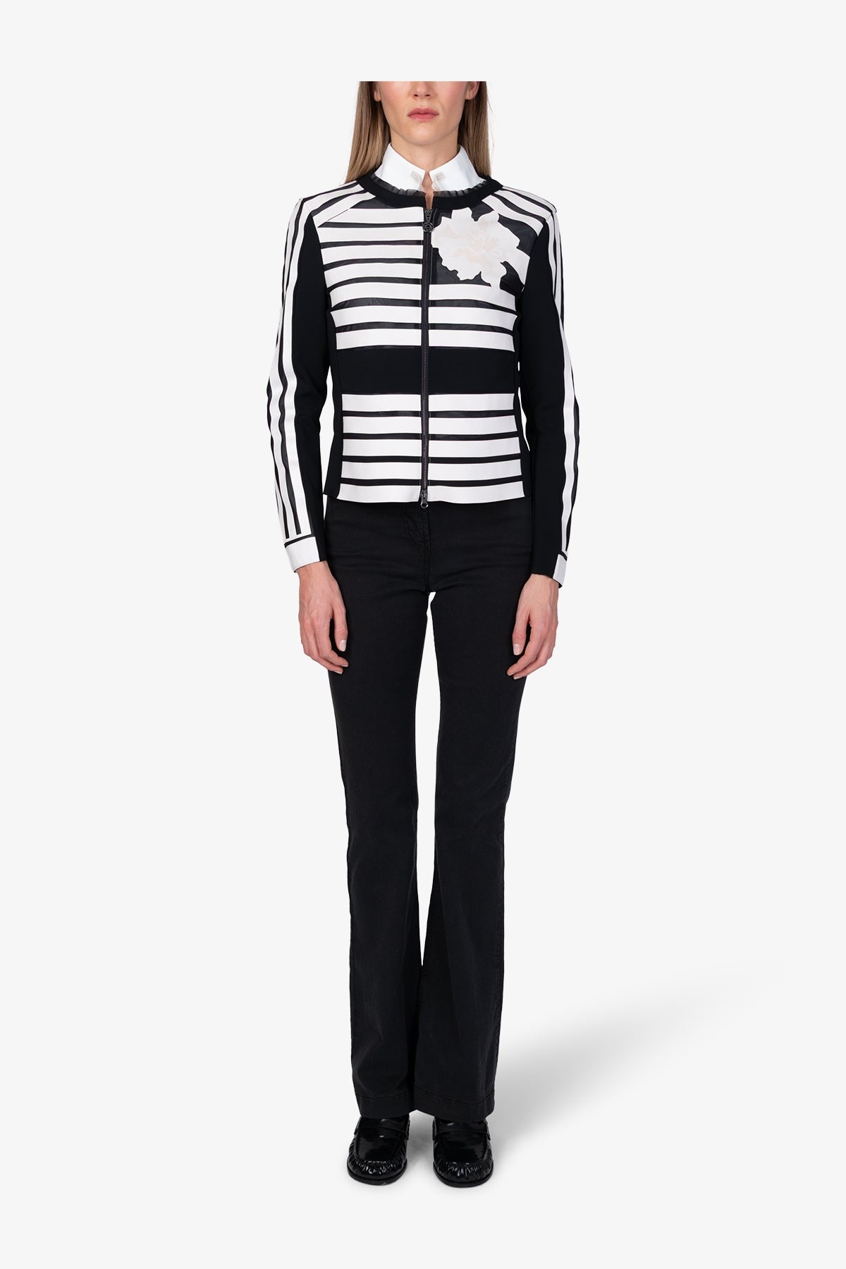 Jacket with Elaborate Suede Stripes