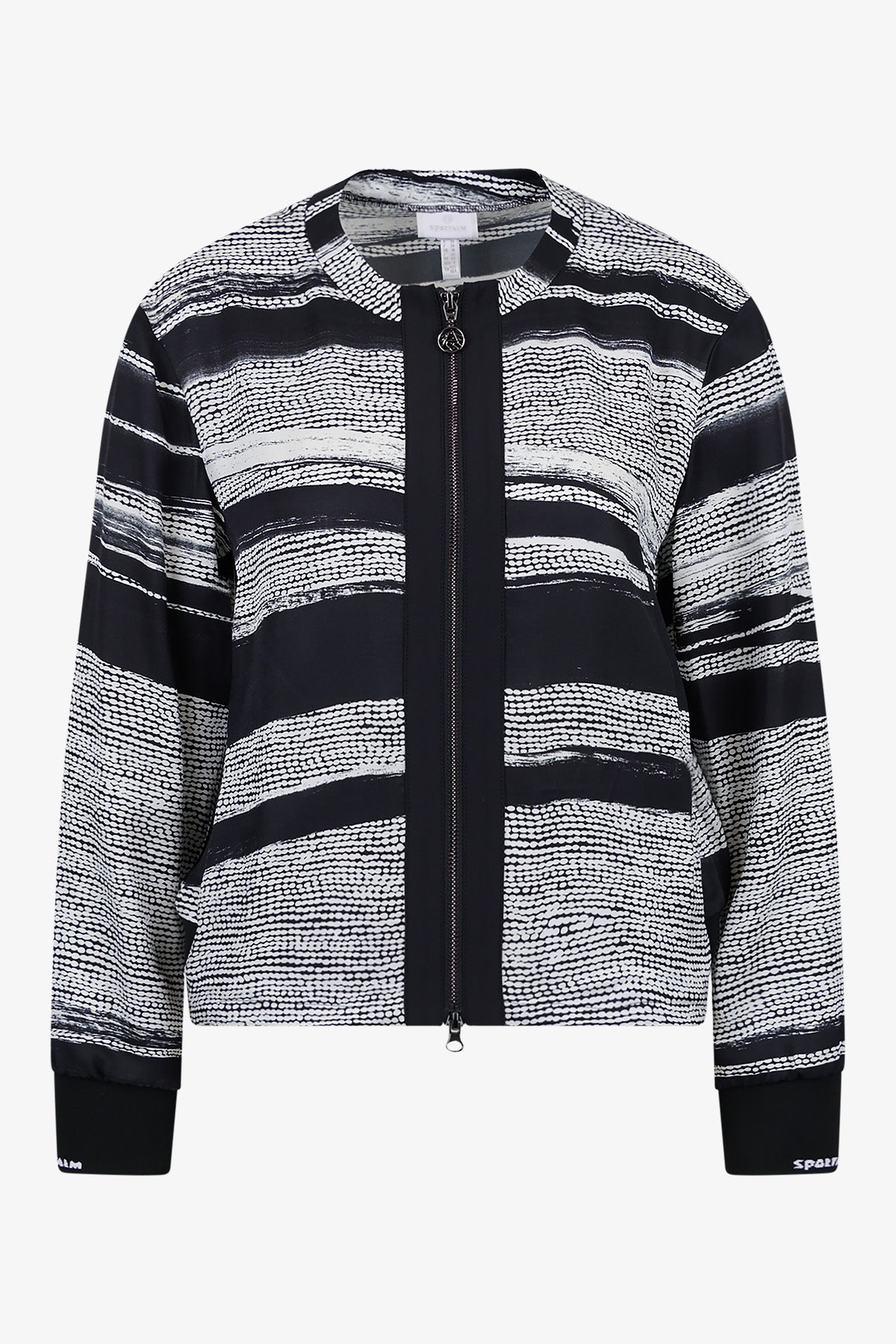 抽象印花拉链外套