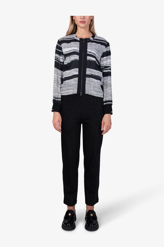 Blouse Blouson with Abstract Print