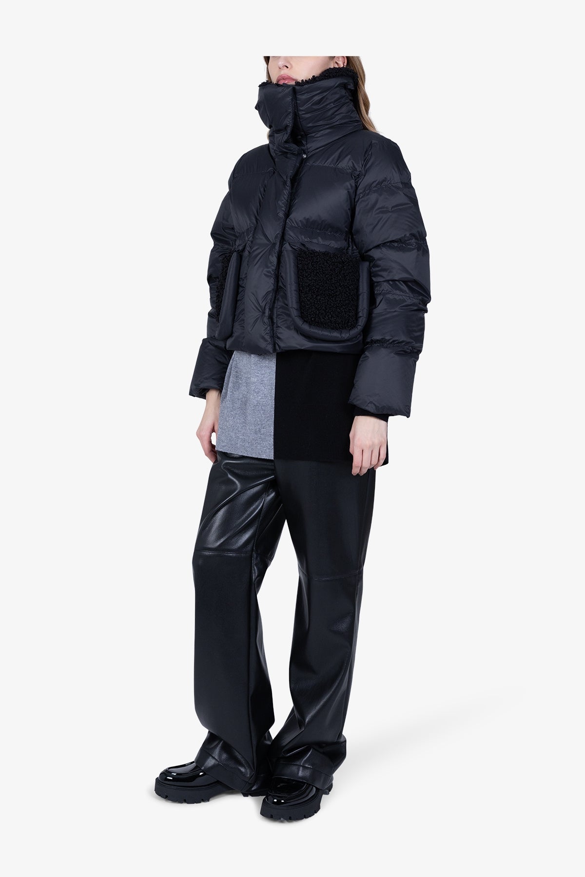 Down Jacket with Plush Details