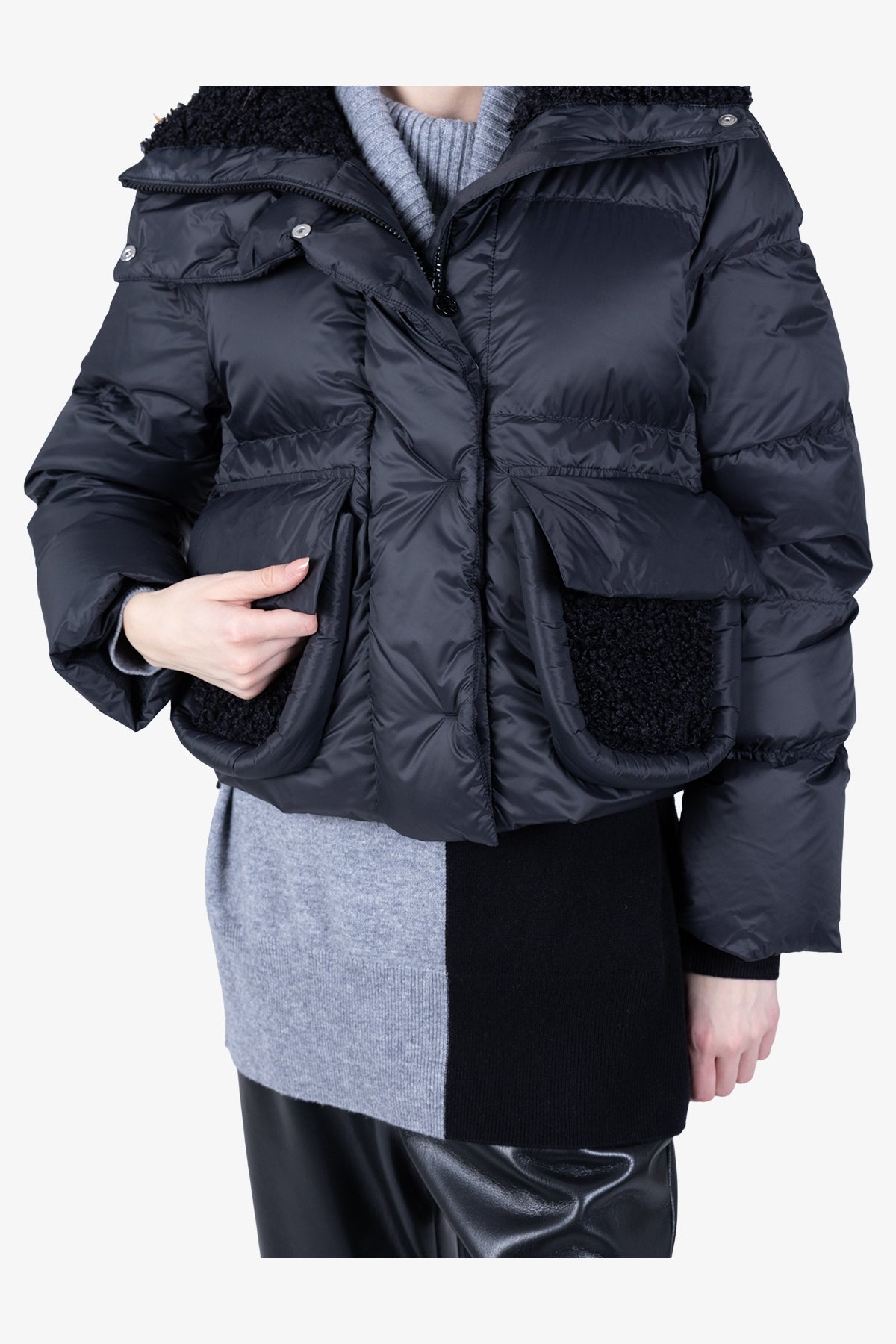Down Jacket with Plush Details