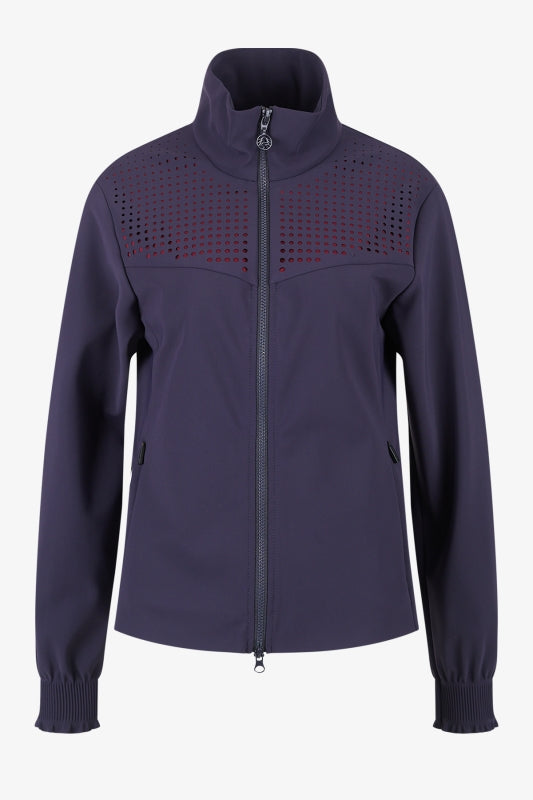 鐳射鏤空拉鏈立領夾克