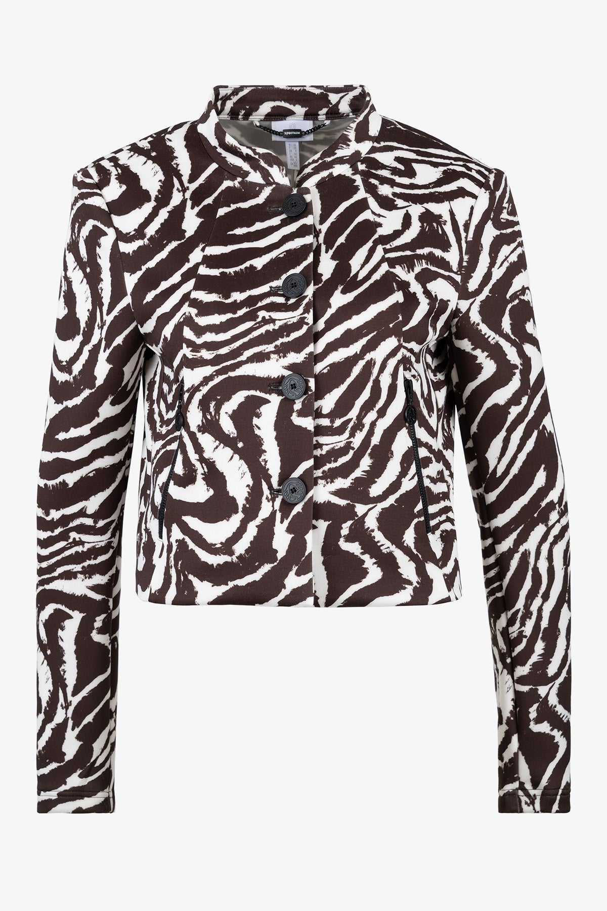 Jacket with Stand-up Collar in Zebra Design