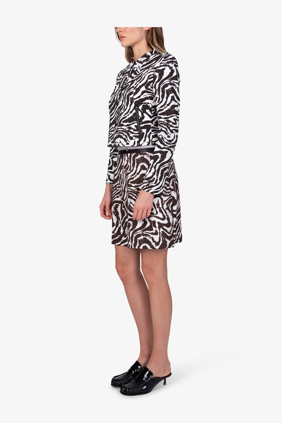 Jacket with Stand-up Collar in Zebra Design