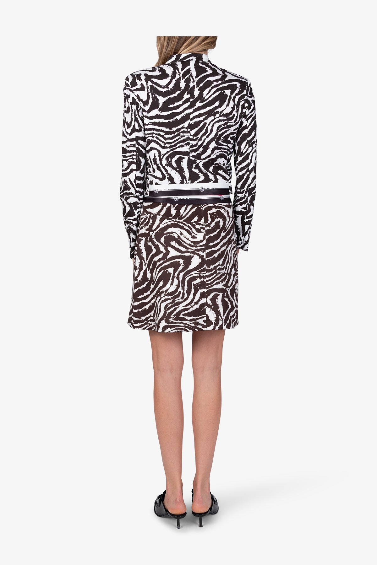 Jacket with Stand-up Collar in Zebra Design