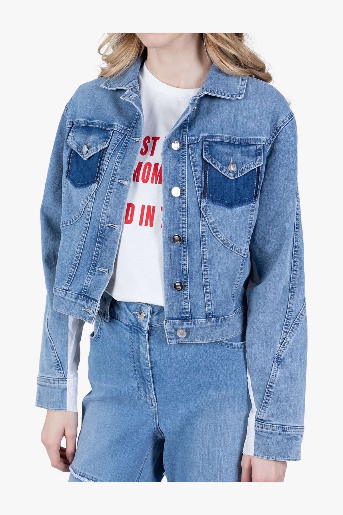Denim Bomber Jacket with Cotton