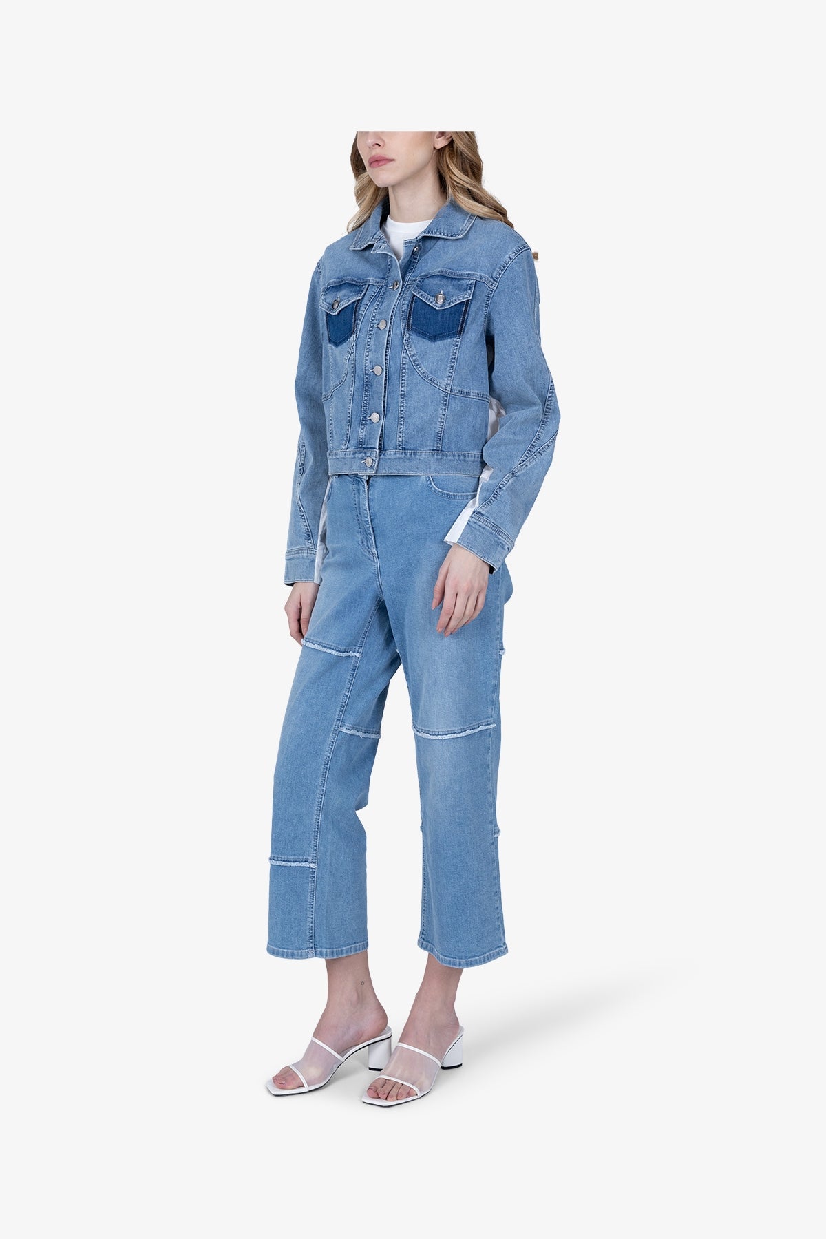 Denim Bomber Jacket with Cotton
