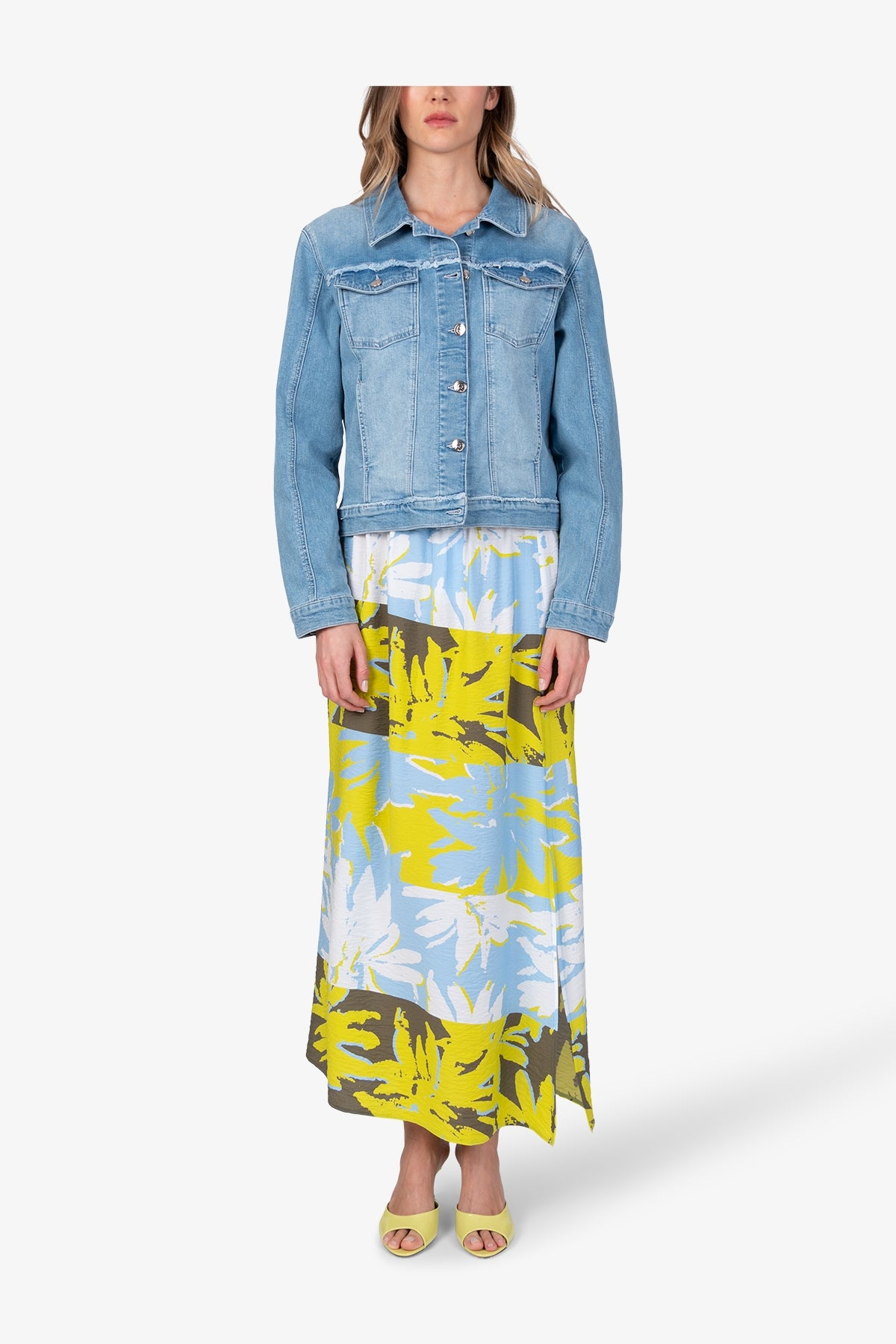 Denim Jeans Jacket with Rhinestone Motif
