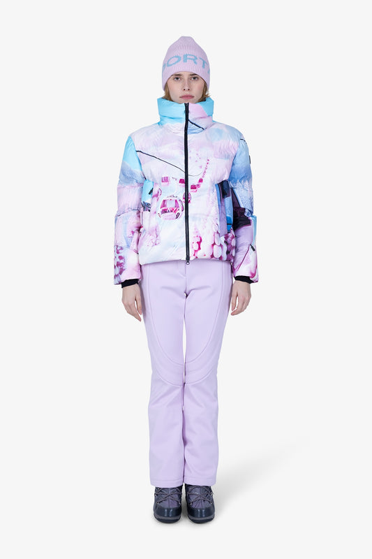 高领印花羽绒服