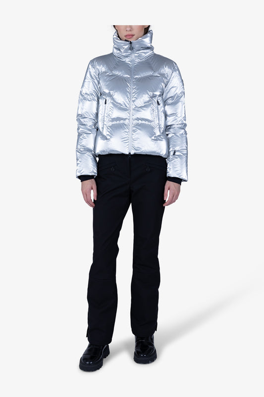 Down Jacket Made From Trendy Metallic Nylon