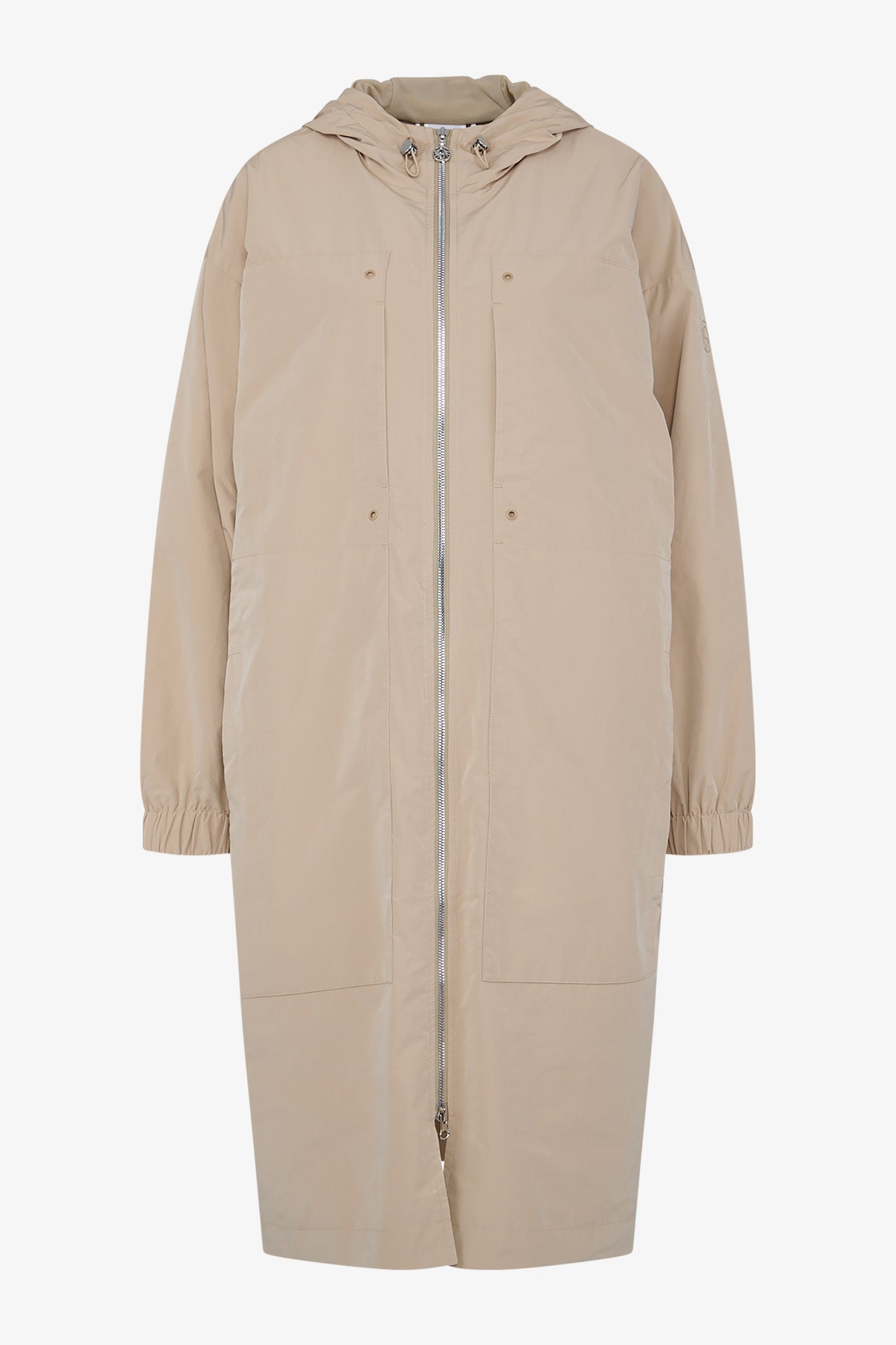 抽绳连帽长款外套