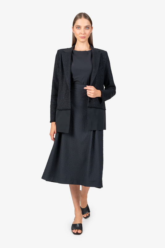 粗花呢拼接西裝外套