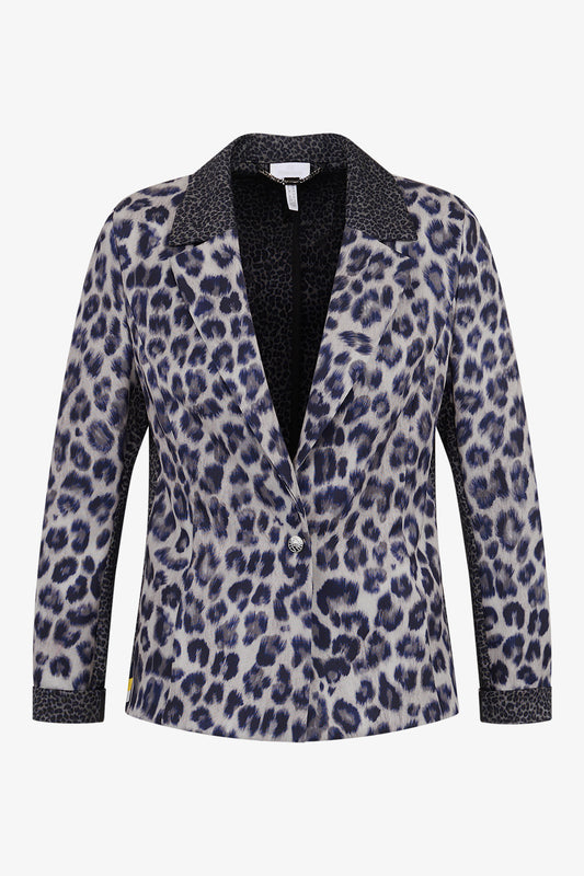 豹紋印花西裝外套