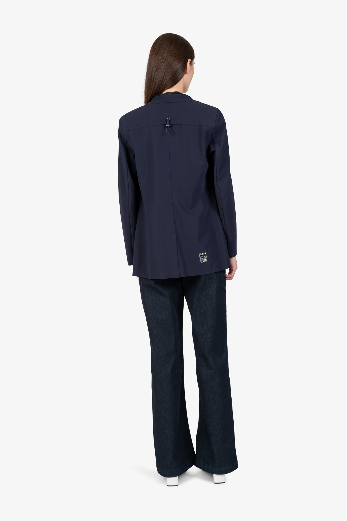 Long Blazer with Lapel Collar