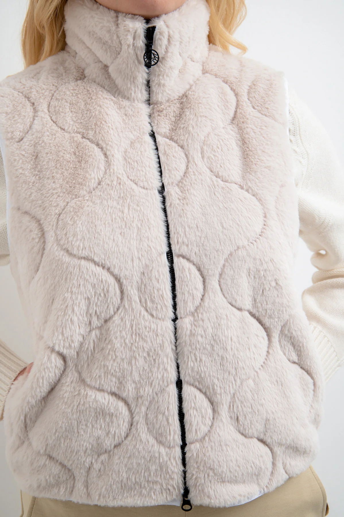 Plush Vest with Stand-Up Collar