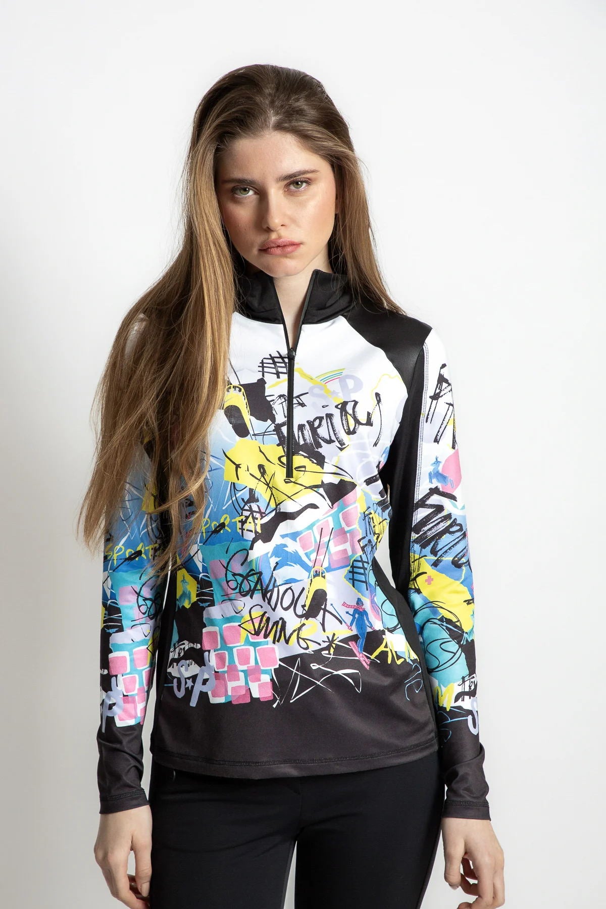 Sweatshirt with Graffiti Print