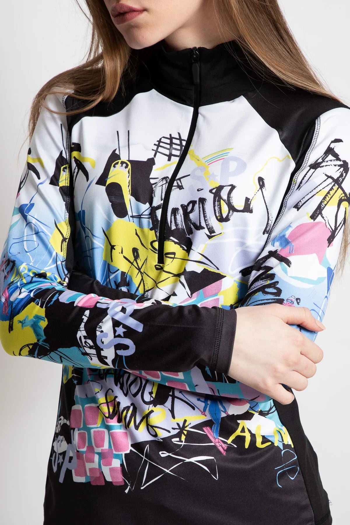 Sweatshirt with Graffiti Print