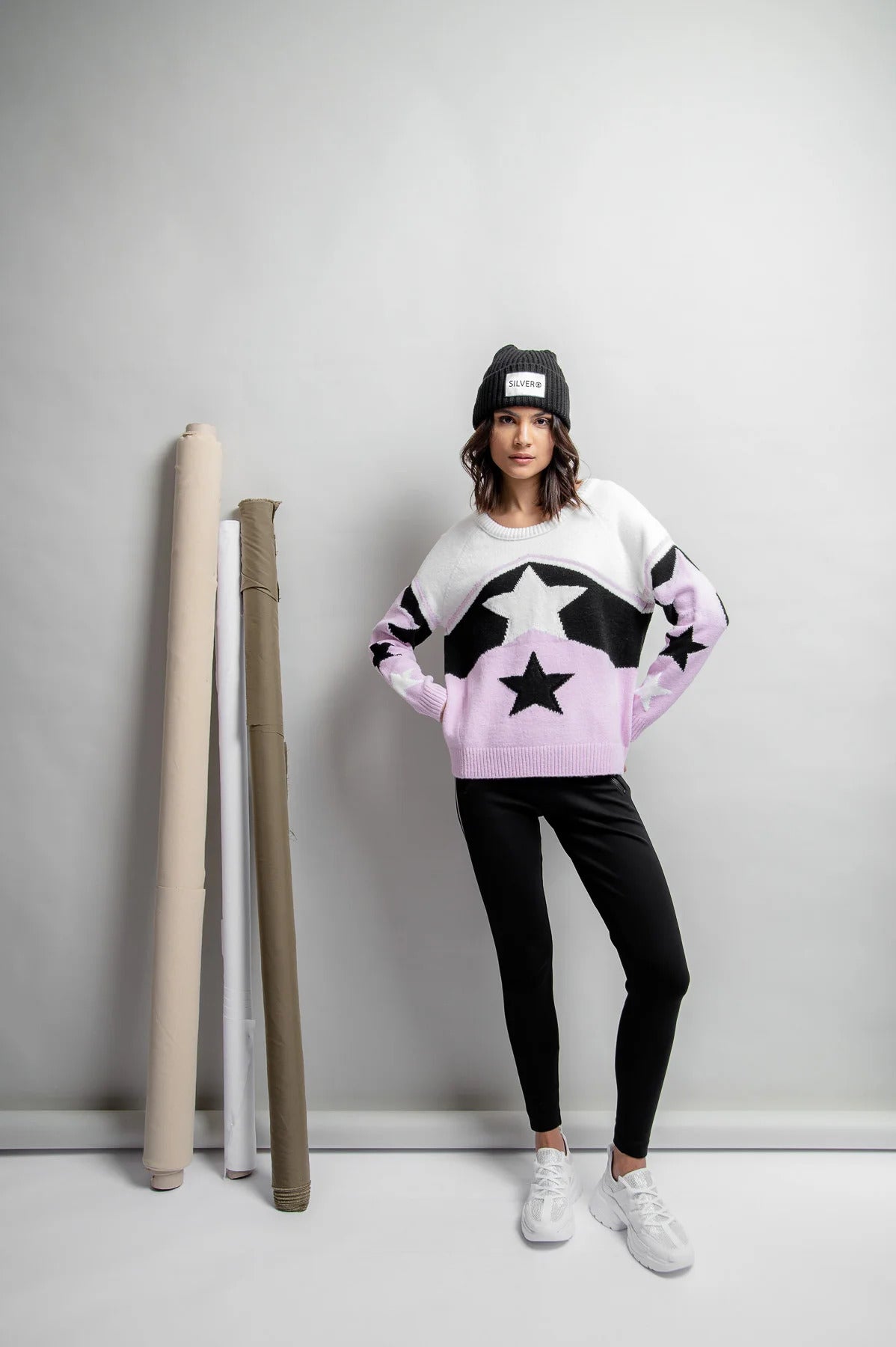 Sweater with Intarsia Motif