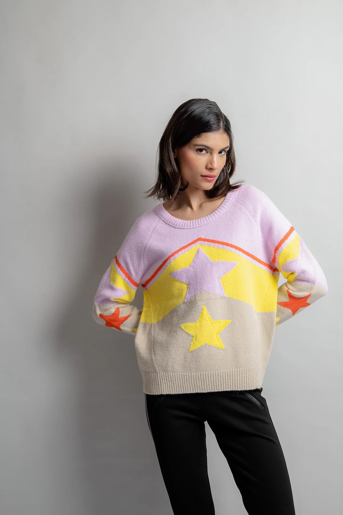 Sweater with Intarsia Motif