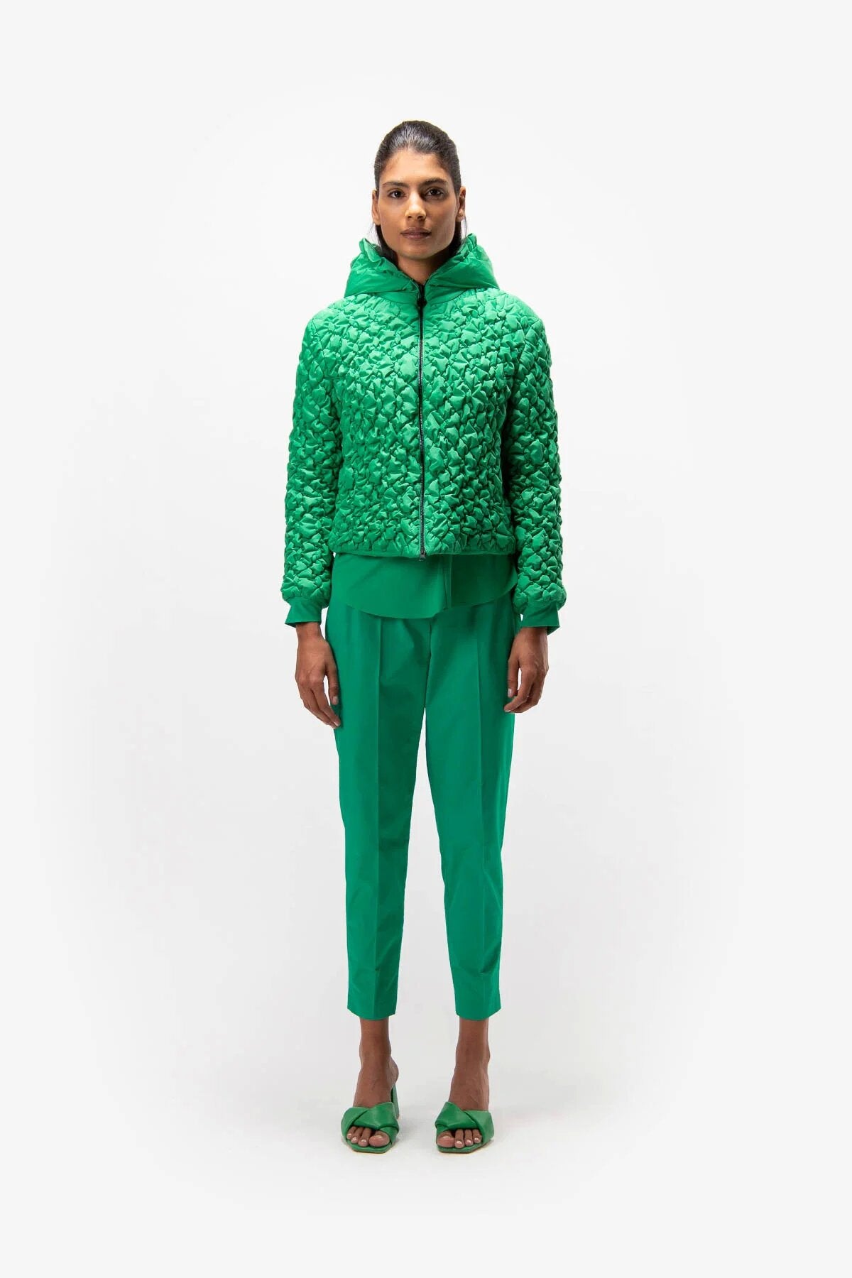 立体绗缝连帽夹克