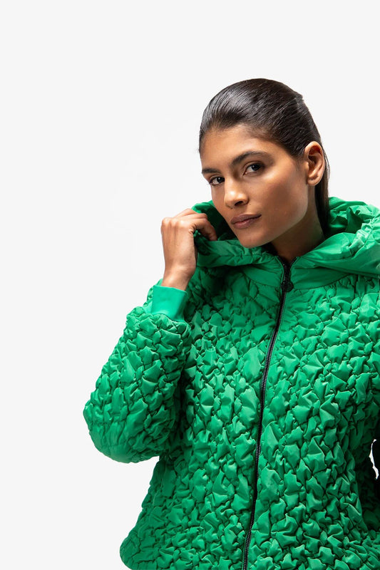 立体绗缝连帽夹克