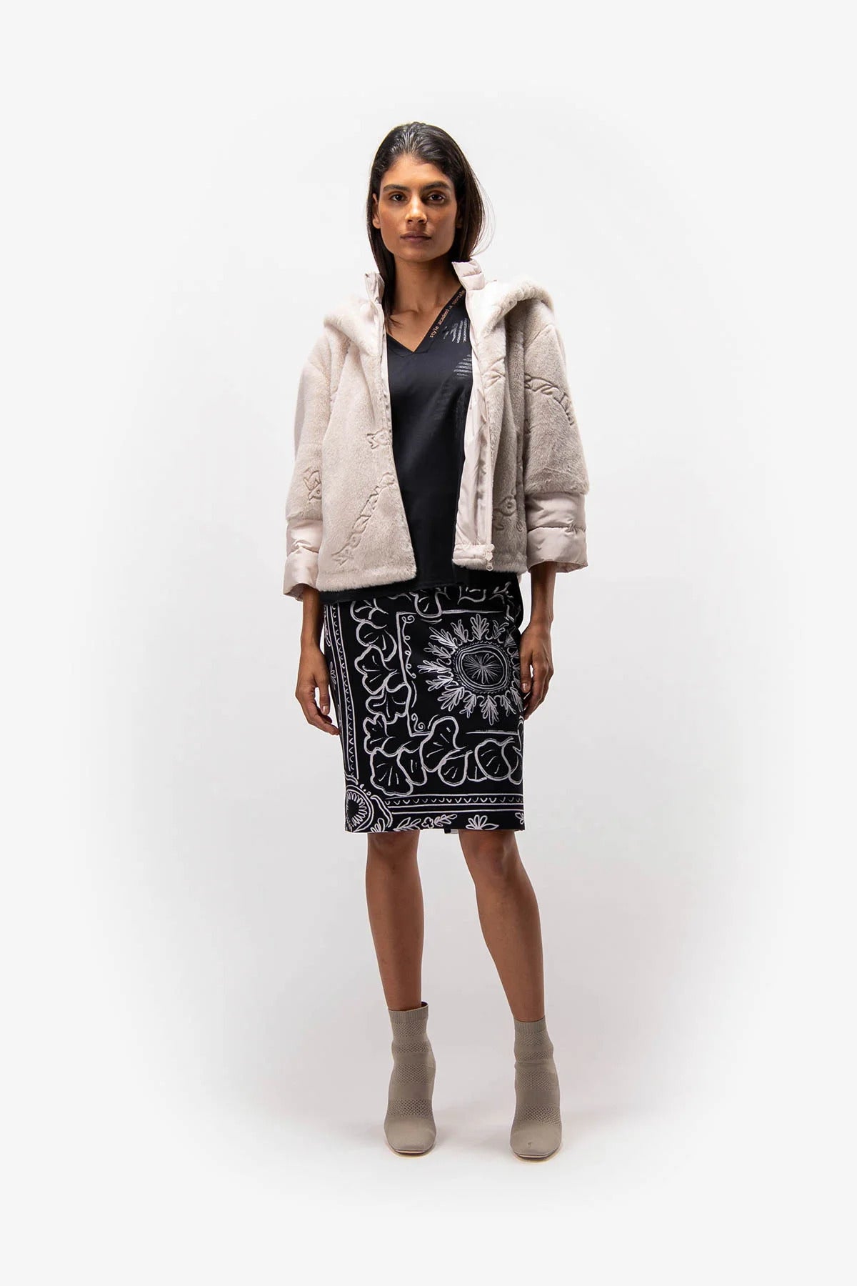 Faux Fur Jacket with Hood