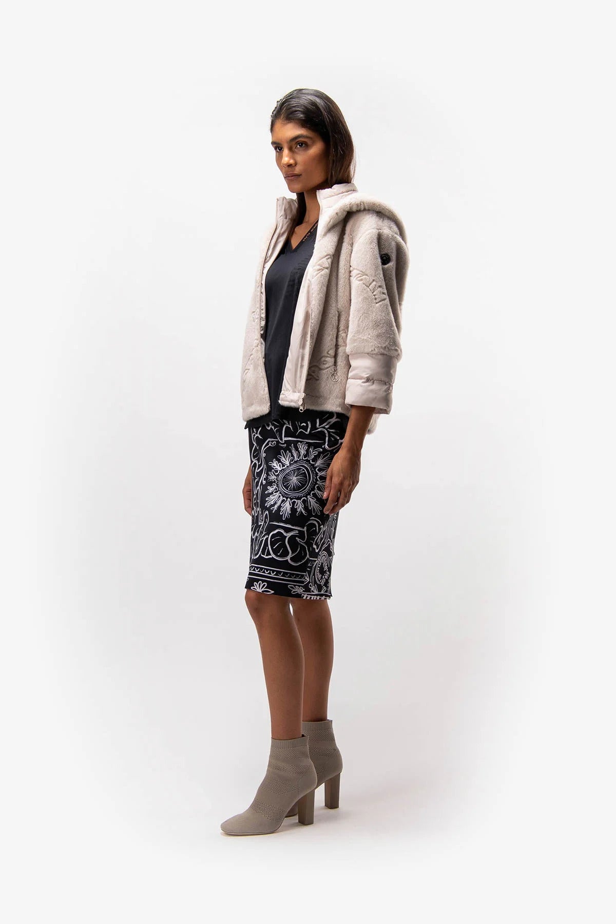 Faux Fur Jacket with Hood