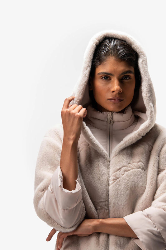 Faux Fur Jacket with Hood