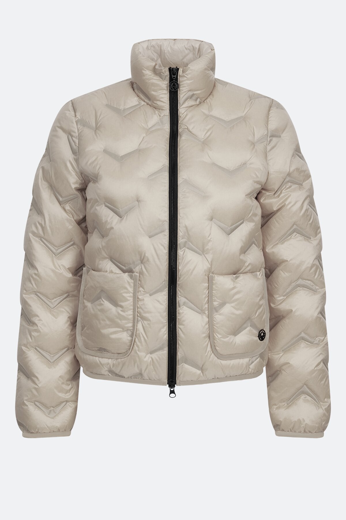 Lightweight Down Jacket with Graphic Embossing In Serrated Pattern
